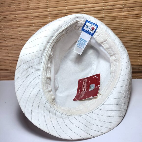 Olympic Fedora Hat HBC Canada Unisex Adult Pin Striped White Blue One Size - Picture 7 of 12